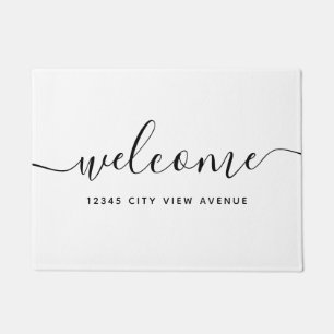 Paillasson Modern Calligraphie Script Propriété Bienvenue