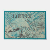 Paillasson Modern Coffee Art Teal (Devant)