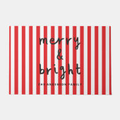 Paillasson Modern graphic minimal Christmas red and white (Devant)