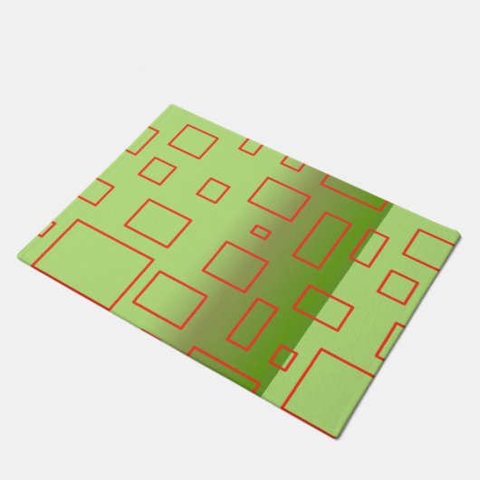 Paillasson Modern Pattern Green Geometric Design  Doormat (Incliné)