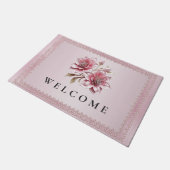 Paillasson Modern Pink Flowers Doormat (Incliné)