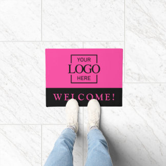 Paillasson Modern Pink Promotional Business Logo Door Mat