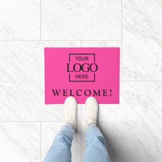 Paillasson Modern Pink Promotional Business Logo Door Mat