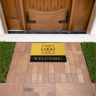 Paillasson Modern Yellow Promotional Business Logo Door Mat