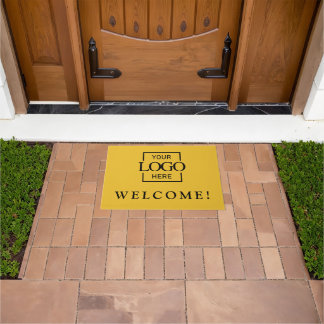 Paillasson Modern Yellow Promotional Business Logo Door Mat