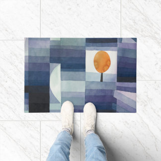 Paillasson Moderne Abstrait Géométrique Bleu Orange Klee