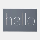 Paillasson Moderne bleu gris à la main Scripté Bonjour Bienve (Devant)