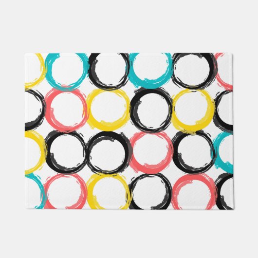Paillasson Moderne, coloré, cool, unique, cercles tendance (Devant)