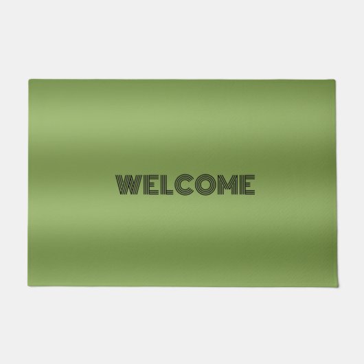 Paillasson Moderne mignon Solide dégradé vert motif d'onde (Devant)