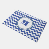 Paillasson Moderne Monogram Blue Chevron (Incliné)