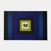 Paillasson Moderne Monogramme Chic Design Bleu Élégant (Devant)