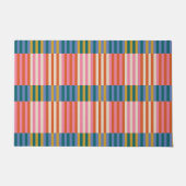 Paillasson Moderne Plaid Orange, Rose, Bleu, Vert (Devant)