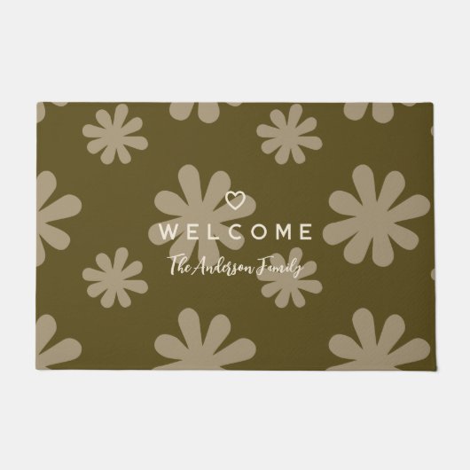Paillasson Moderne Retro Chic Daisy Fleurs Accueil (Devant)