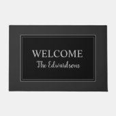 Paillasson Moderne rustique gris foncé noir d'accueil nom de (Devant)