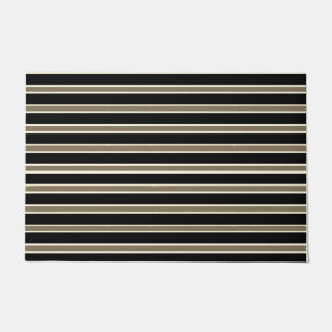 Paillasson Moderne Style noir blanc Brown Cool rayé