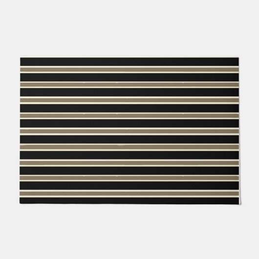 Paillasson Moderne Style noir blanc Brown Cool rayé (Devant)