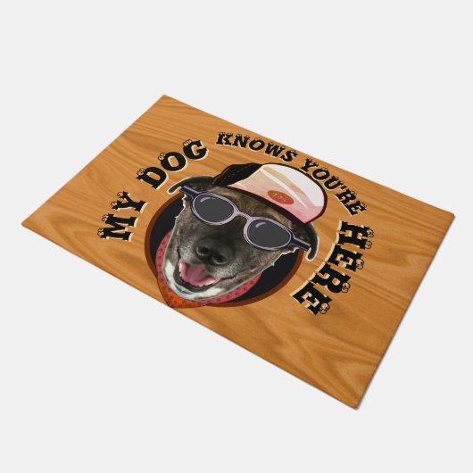 Paillasson Mon chien sait que vous êtes ici Doggie Door (Incliné)