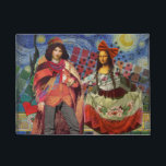 Paillasson Mona Lisa Romantic Funny Art coloré<br><div class="desc">Cette merveilleuse invitation prend des éléments de la Mona Lisa et de Van Gogh's Starry nuit pour faire un thème mariage exceptionnellement unique et fantasque stationnaire pour une invitation, merci, numéro de table, et plus encore! Mona Lisa - Cette image présente la Mona Lisa avec son homme, dansant dans la...</div>