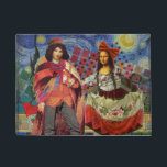 Paillasson Mona Lisa Romantic Funny Art coloré<br><div class="desc">Cette merveilleuse invitation prend des éléments de la Mona Lisa et de Van Gogh's Starry nuit pour faire un thème mariage exceptionnellement unique et fantasque stationnaire pour une invitation, merci, numéro de table, et plus encore! Mona Lisa - Cette image présente la Mona Lisa avec son homme, dansant dans la...</div>