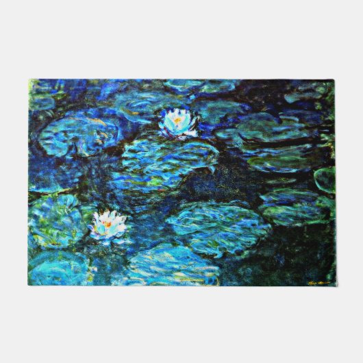 Paillasson Monet - Lys d'eau, Bleu, (Devant)