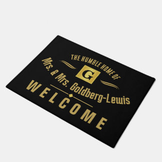 Paillasson Monogram Black and Gold Welcome