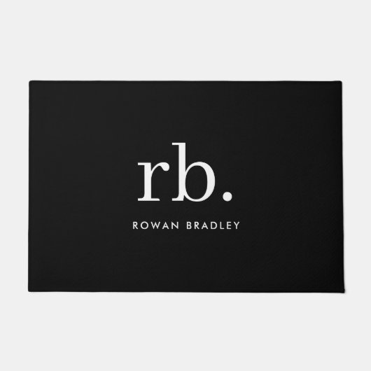 Paillasson Monogram Classic Elegant Minimum Black and White (Devant)