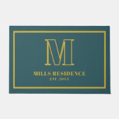 Paillasson Monogram Family Year Established Teal Gold (Devant)