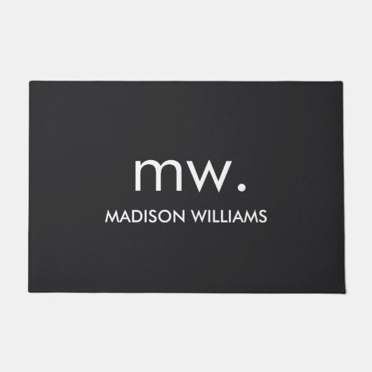 Paillasson Monogram Pastel Élégant Design Moderne Minimaliste (Devant)