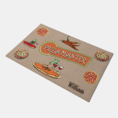 Paillasson Monogram Pizza maître Cool d'art graphique (Incliné)
