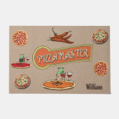 Paillasson Monogram Pizza maître Cool d'art graphique (Devant)