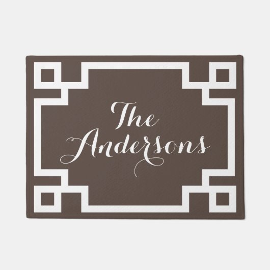 Paillasson Monogramme à clé noire Brown et blanche (Devant)