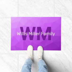 Paillasson Monogramme à motif de maille géométrique violet