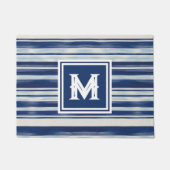 Paillasson Monogramme à rayures bleues et blanches (Devant)