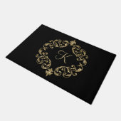 Paillasson Monogramme Black Gold Parties scintillant tendance (Incliné)