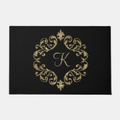 Paillasson Monogramme Black Gold Parties scintillant tendance (Devant)