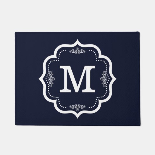 Paillasson Monogramme bleu   de marine (Devant)