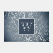 Paillasson Monogramme bleu élégant mat de porte (Devant)