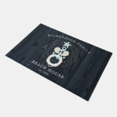 Paillasson monogramme bleu turquoise côtier (Incliné)
