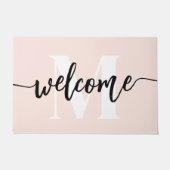 Paillasson Monogramme Brasage Script Welcome Blush Rose (Devant)