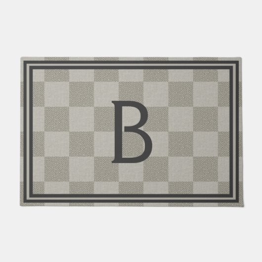 Paillasson Monogramme Brown de buffle beige neutre (Devant)