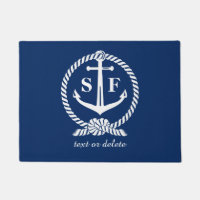 Monogramme classique Ancre bleu marine Bateau de p