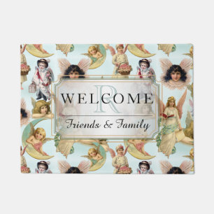 Paillasson Monogramme de bienvenue des Angels Vintages dans l