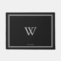 Monogramme de bienvenue minimal Noir de charbon de