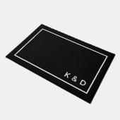 Paillasson Monogramme de couple minimaliste moderne réchauffe (Incliné)