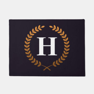 Paillasson Monogramme de couronne de laurier d'or