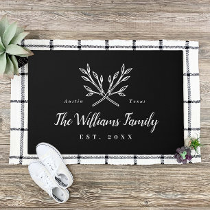 Paillasson Monogramme de famille de branches rustiques