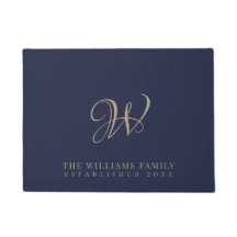 Monogramme de famille Elegant Script Navy