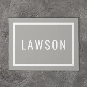 Paillasson Monogramme de famille moderne Gray
