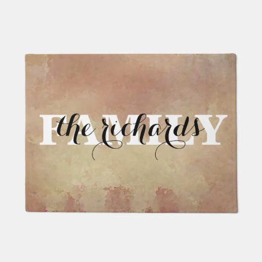 Paillasson Monogramme de la famille Funny moderne (Devant)