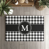 Paillasson Monogramme de la ferme moderne Noir Plaid
